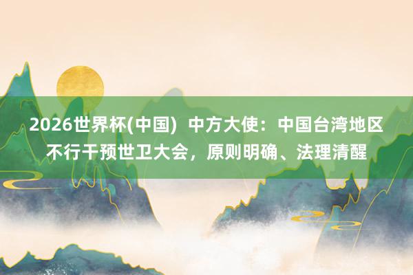 2026世界杯(中国) 中方大使:中国台湾地区不行干预世卫大会,原则明确、法理清醒