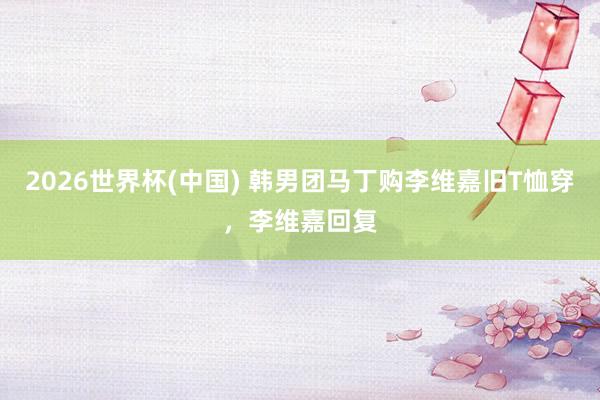 2026世界杯(中国) 韩男团马丁购李维嘉旧T恤穿,李维嘉回复