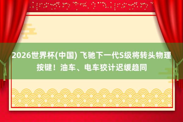 2026世界杯(中国) 飞驰下一代S级将转头物理按键!油车、电车狡计迟缓趋同