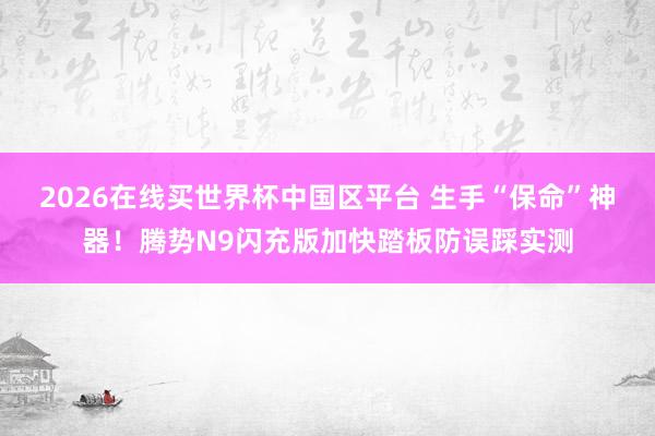 2026在线买世界杯中国区平台 生手“保命”神器!腾势N9闪充版加快踏板防误踩实测
