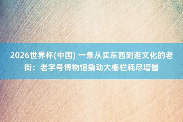 2026世界杯(中国) 一条从买东西到逛文化的老街：老字号博物馆撬动大栅栏耗尽增量