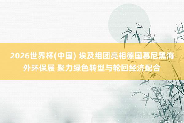 2026世界杯(中国) 埃及组团亮相德国慕尼黑海外环保展 聚力绿色转型与轮回经济配合