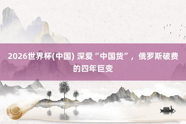 2026世界杯(中国) 深爱“中国货”,俄罗斯破费的四年巨变