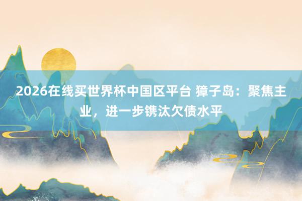 2026在线买世界杯中国区平台 獐子岛：聚焦主业，进一步镌汰欠债水平