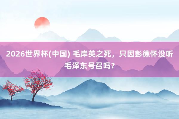 2026世界杯(中国) 毛岸英之死，只因彭德怀没听毛泽东号召吗？