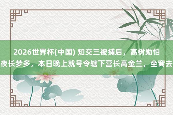 2026世界杯(中国) 知交三被捕后,高树勋怕夜长梦多,本日晚上就号令辖下营长高金兰,坐窝去