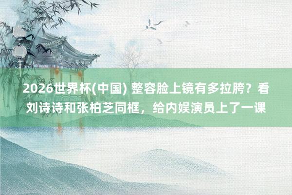 2026世界杯(中国) 整容脸上镜有多拉胯?看刘诗诗和张柏芝同框,给内娱演员上了一课