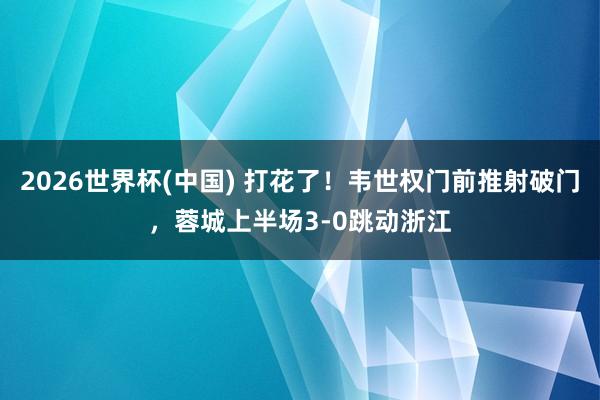 2026世界杯(中国) 打花了!韦世权门前推射破门,蓉城上半场3-0跳动浙江