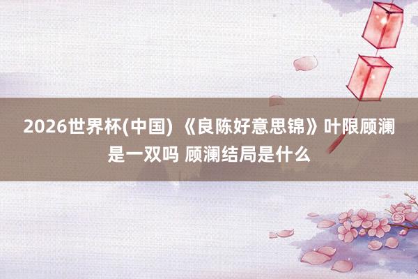 2026世界杯(中国) 《良陈好意思锦》叶限顾澜是一双吗 顾澜结局是什么