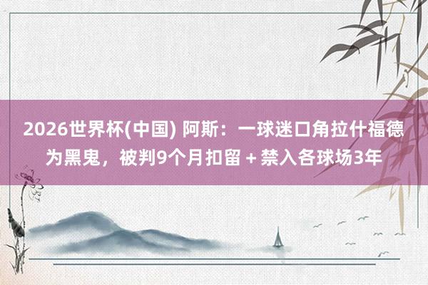 2026世界杯(中国) 阿斯：一球迷口角拉什福德为黑鬼，被判9个月扣留＋禁入各球场3年