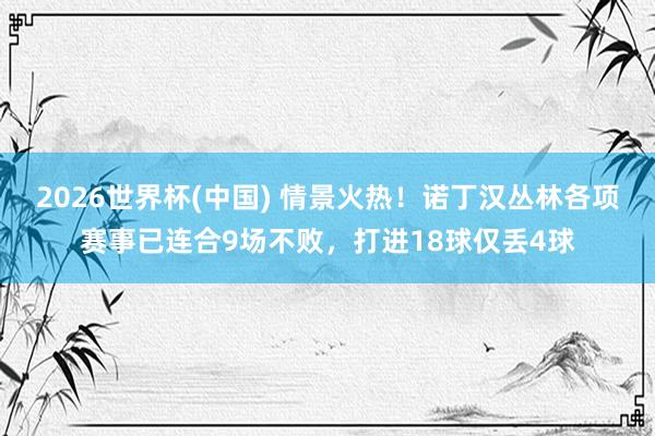 2026世界杯(中国) 情景火热!诺丁汉丛林各项赛事已连合9场不败,打进18球仅丢4球