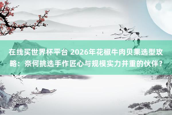 在线买世界杯平台 2026年花椒牛肉贝果选型攻略:奈何挑选手作匠心与规模实力并重的伙伴?