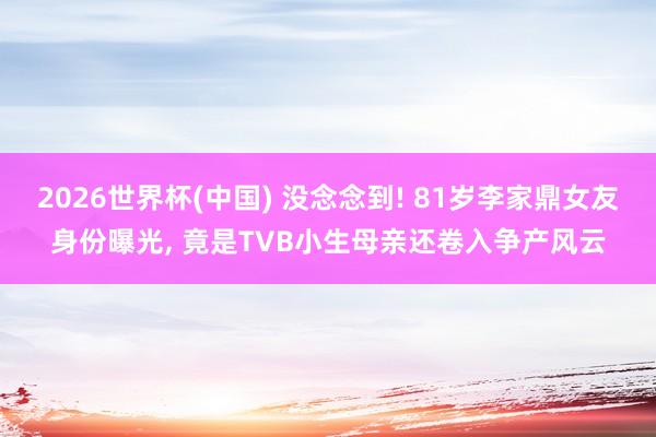 2026世界杯(中国) 没念念到! 81岁李家鼎女友身份曝光, 竟是TVB小生母亲还卷入争产风云