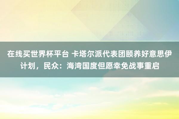 在线买世界杯平台 卡塔尔派代表团颐养好意思伊计划,民众:海湾国度但愿幸免战事重启