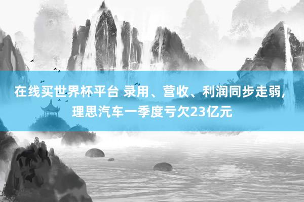 在线买世界杯平台 录用、营收、利润同步走弱, 理思汽车一季度亏欠23亿元