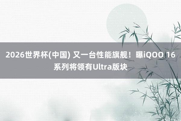 2026世界杯(中国) 又一台性能旗舰!曝iQOO 16系列将领有Ultra版块