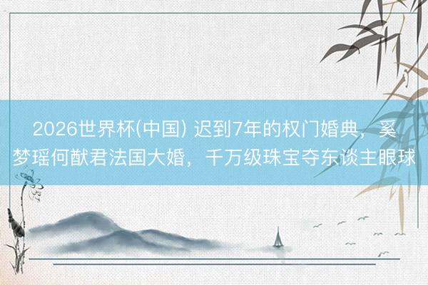 2026世界杯(中国) 迟到7年的权门婚典,奚梦瑶何猷君法国大婚,千万级珠宝夺东谈主眼球